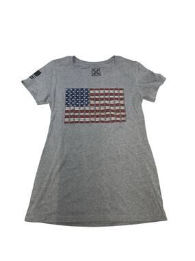 Howitzer Clothing American Flag T-Shirt Women’s Small Gray Patriotic Graphic Tee